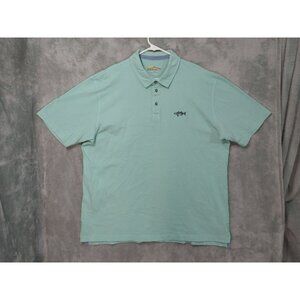 Orvis Shirt Mens XL Blue Anglers Technical Polo Short Sleeve Cotton Fishing